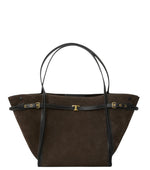 Brown T Signature Medium Tote 1