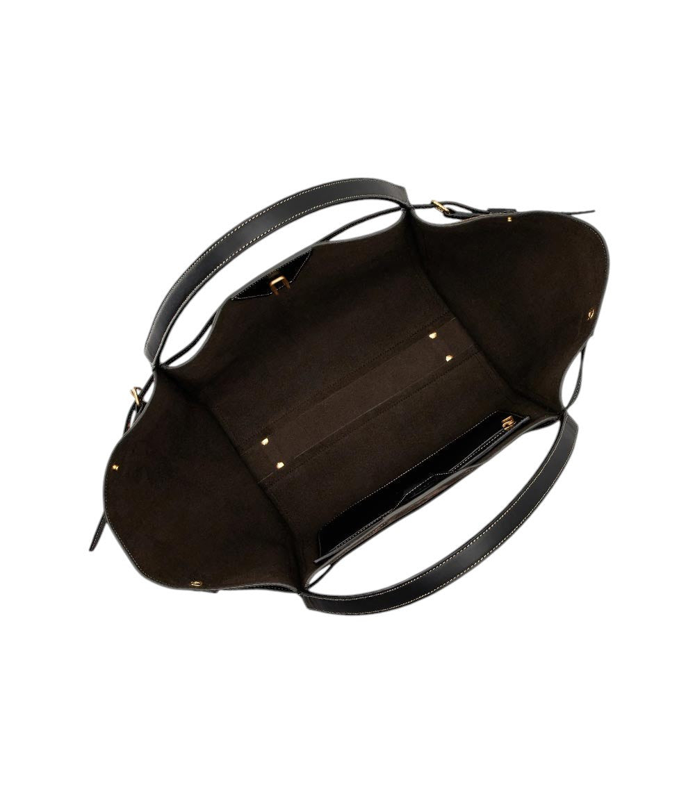 Brown T Signature Medium Tote 5