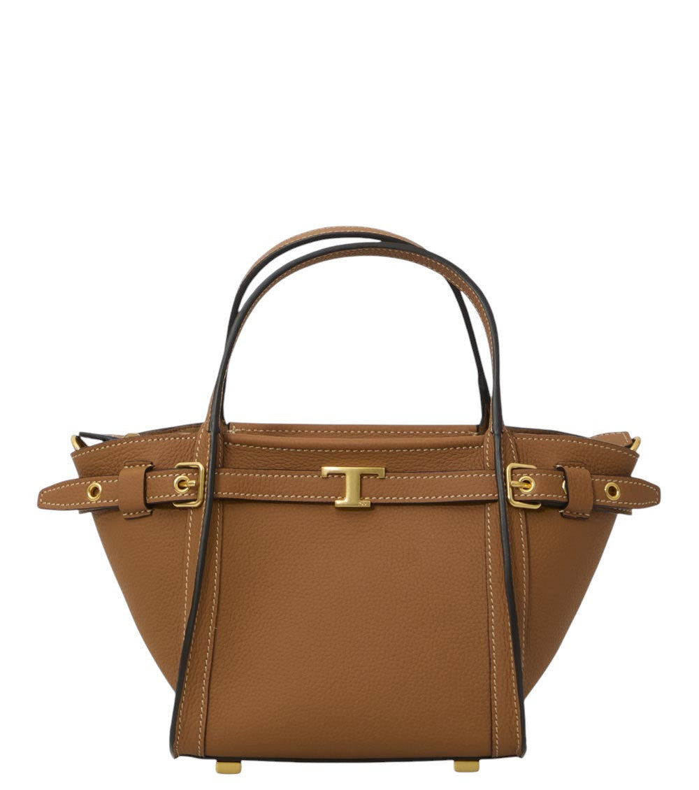 Brown T Signature Mini Tote 1