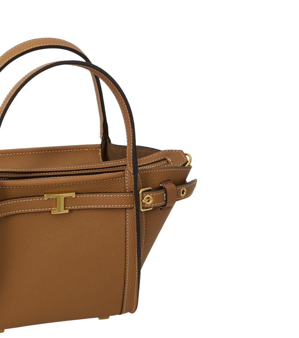 Brown T Signature Mini Tote 4