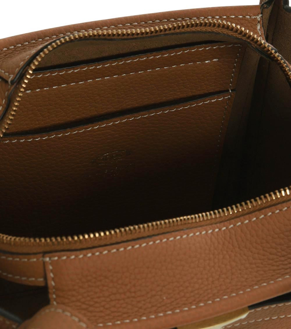 Brown T Signature Mini Tote 5