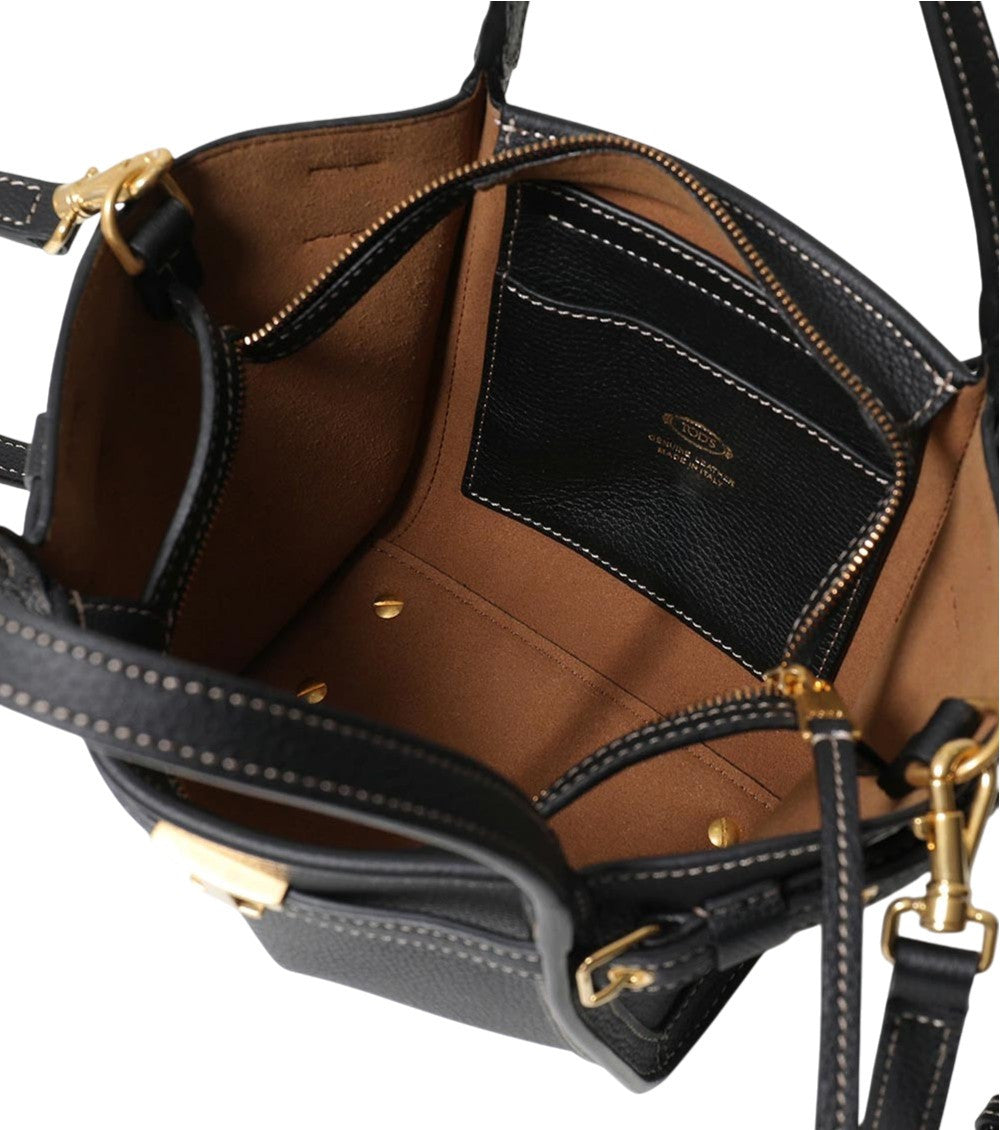 Black T Signature Mini Tote 5