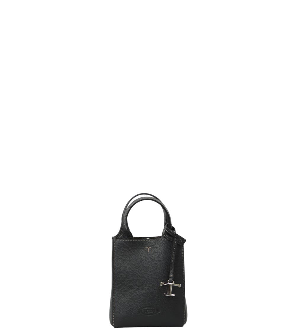 Black Textured Mini Crossbody Bag 1