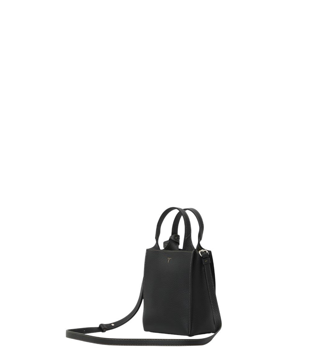 Black Textured Mini Crossbody Bag 2