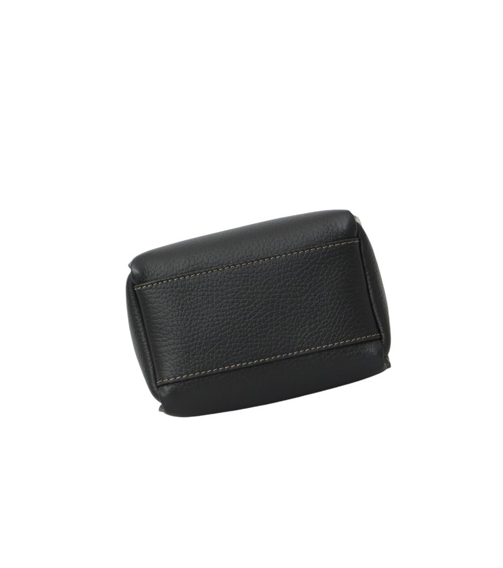 Black Textured Mini Crossbody Bag 3
