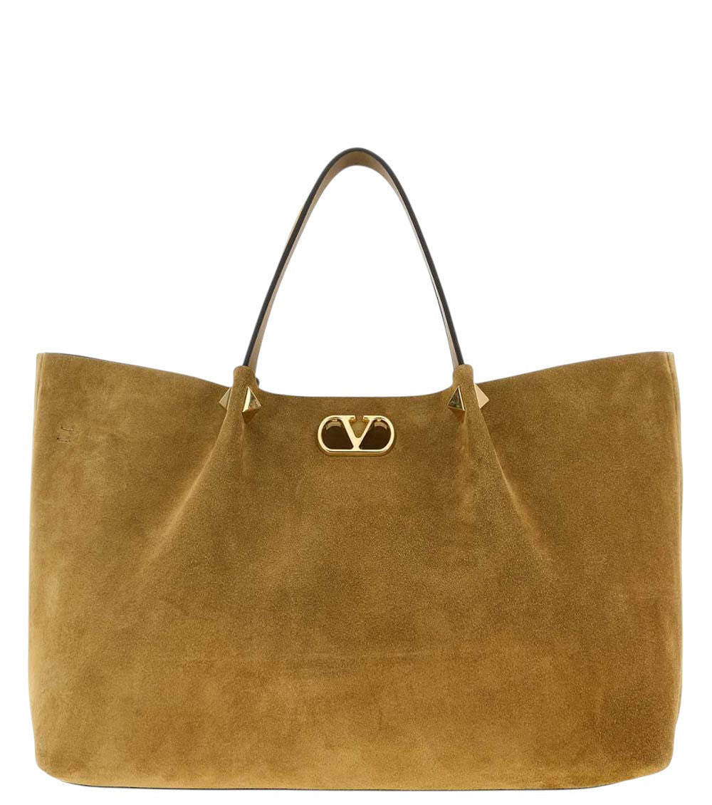 Brown Suede Large Tote 1