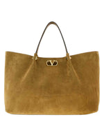 Brown Suede Large Tote 1