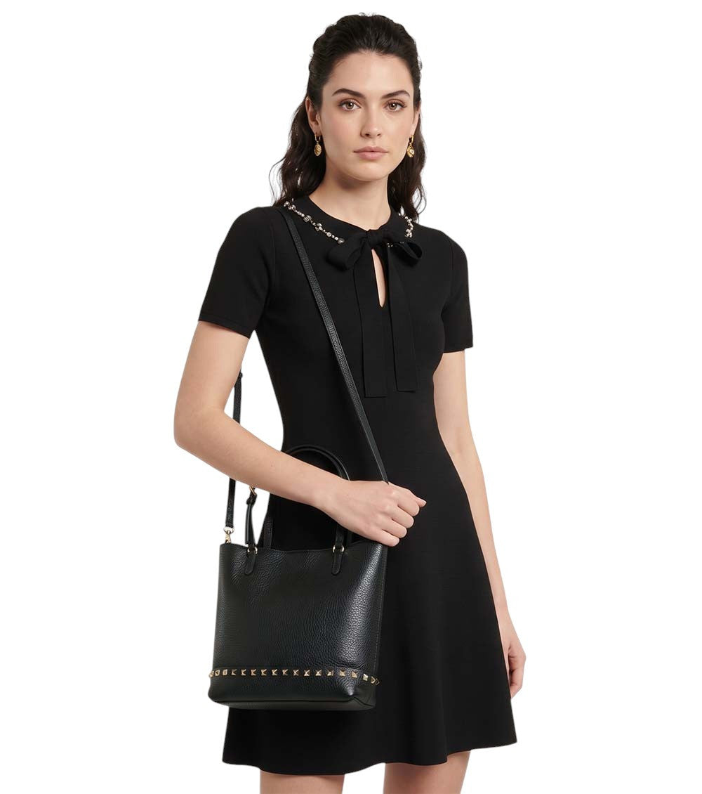 Black Rockstud Small Tote 4