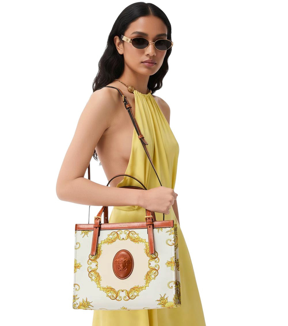 White Riviere Printed Large Tote 6