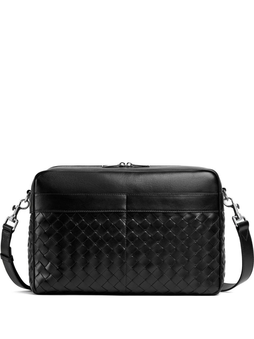 Black Intrecciato Large Crossbody Bag 1