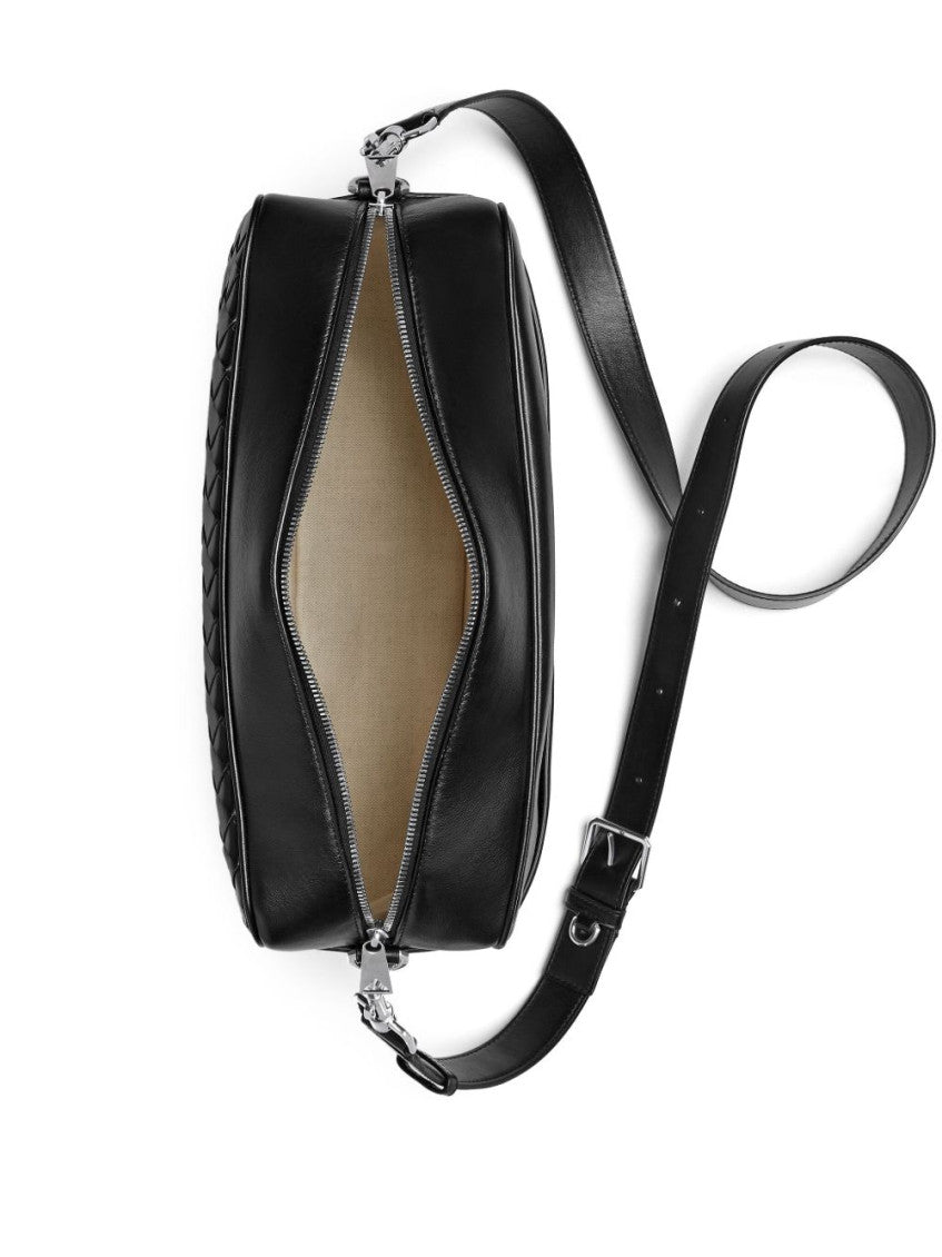 Black Intrecciato Large Crossbody Bag 4