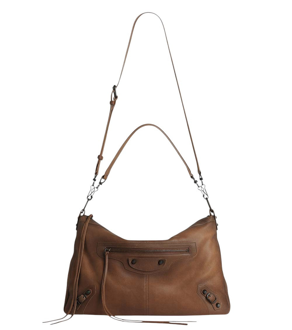 Brown Le City Moto Medium Shoulder Bag 2