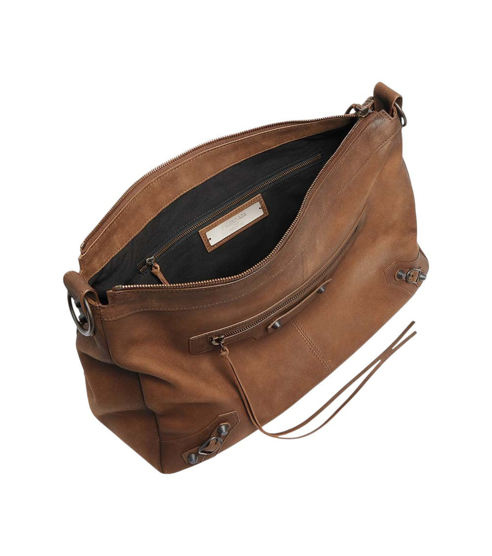 Brown Le City Moto Medium Shoulder Bag 4
