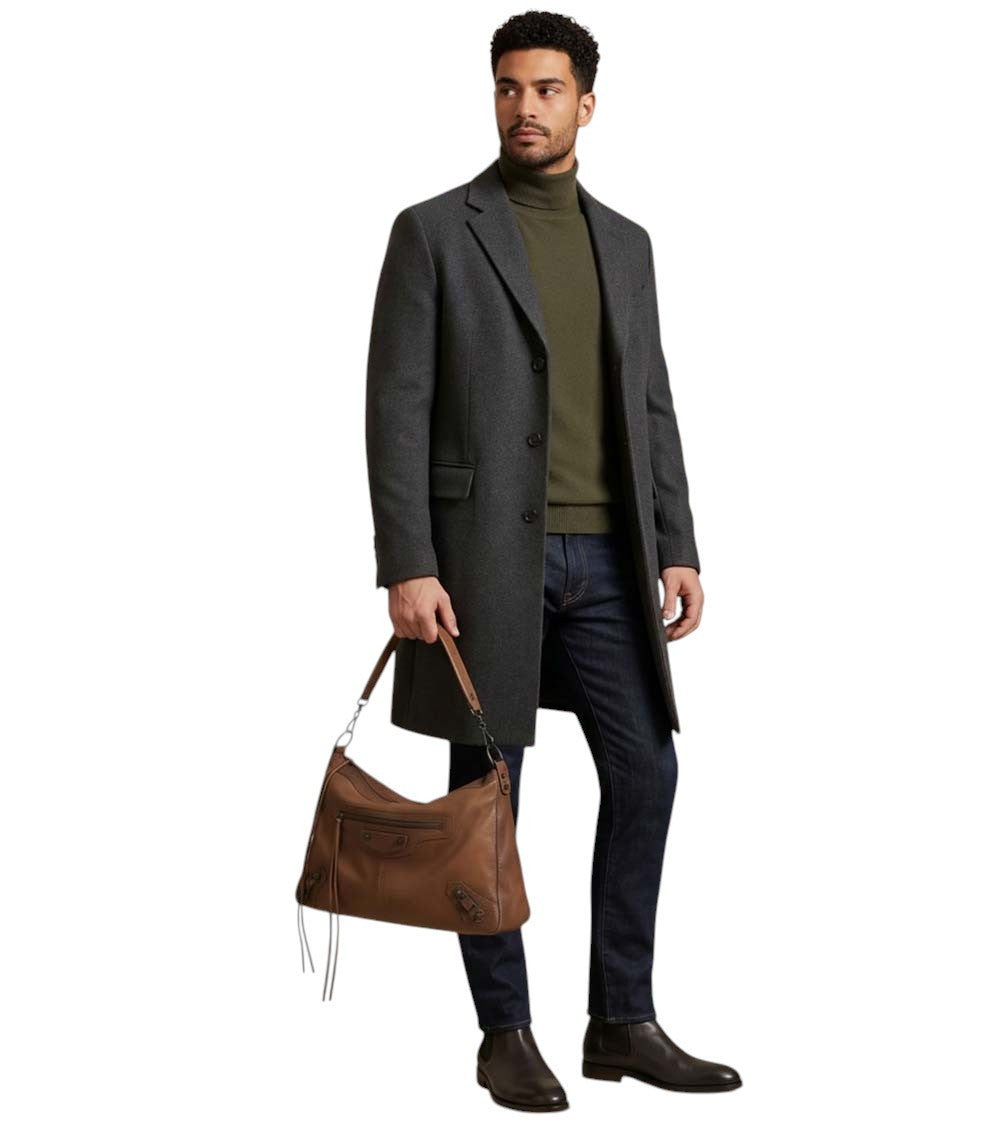 Brown Le City Moto Medium Shoulder Bag 5
