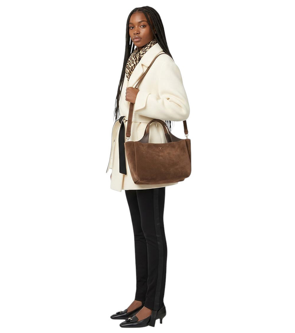 Dark Brown T Timeless Mini Tote 5