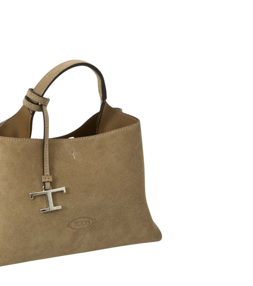 Beige T Timeless Micro Tote 4