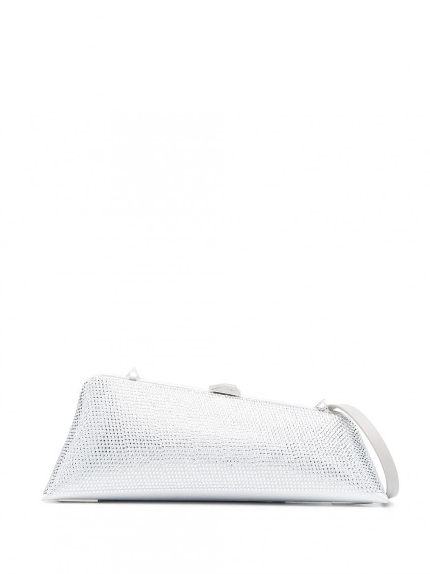 Silver Long Night Satin Clutch 2