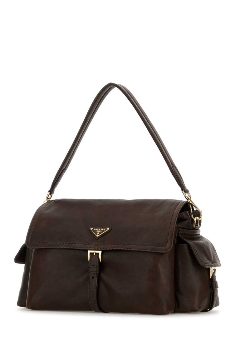 Dark Brown Logo Shoulder Bag 2