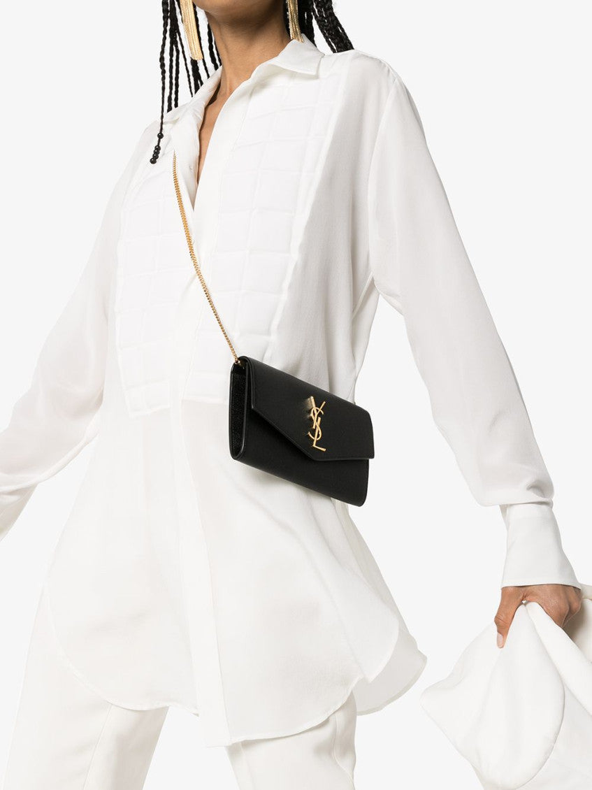 Black Uptown leather wallet on chain 2
