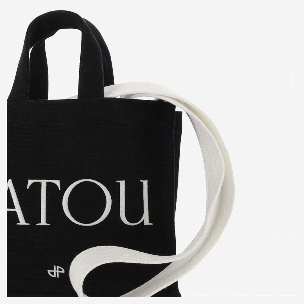 Black PATOU COTTON TOTE BAG 3