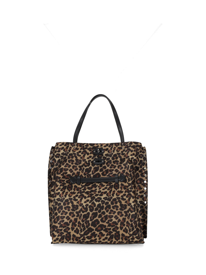 Leopard Print Nylon Tote 1