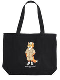 Black Dressed Fox Large Tote 1