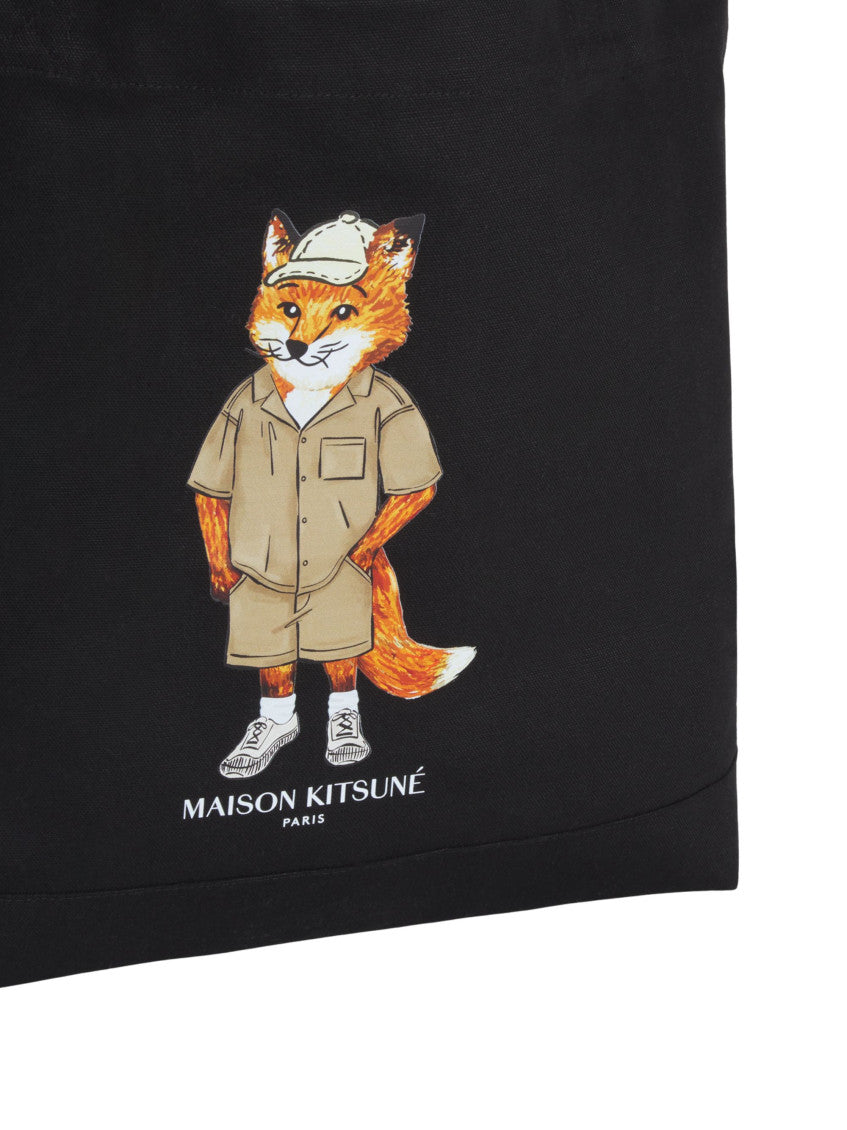 Black Dressed Fox Large Tote 4