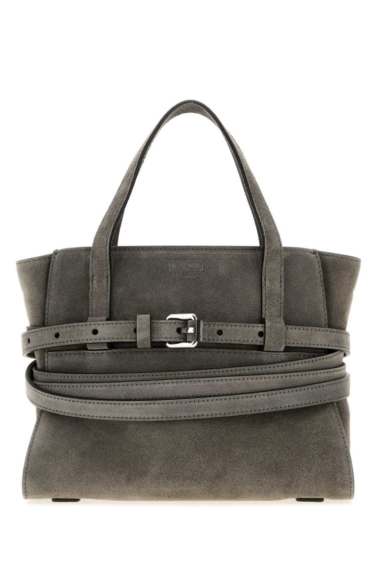 Grey Tie Me Top Zip Mini Tote 1