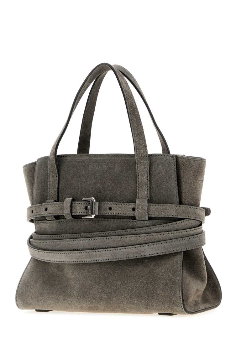 Grey Tie Me Top Zip Mini Tote 2