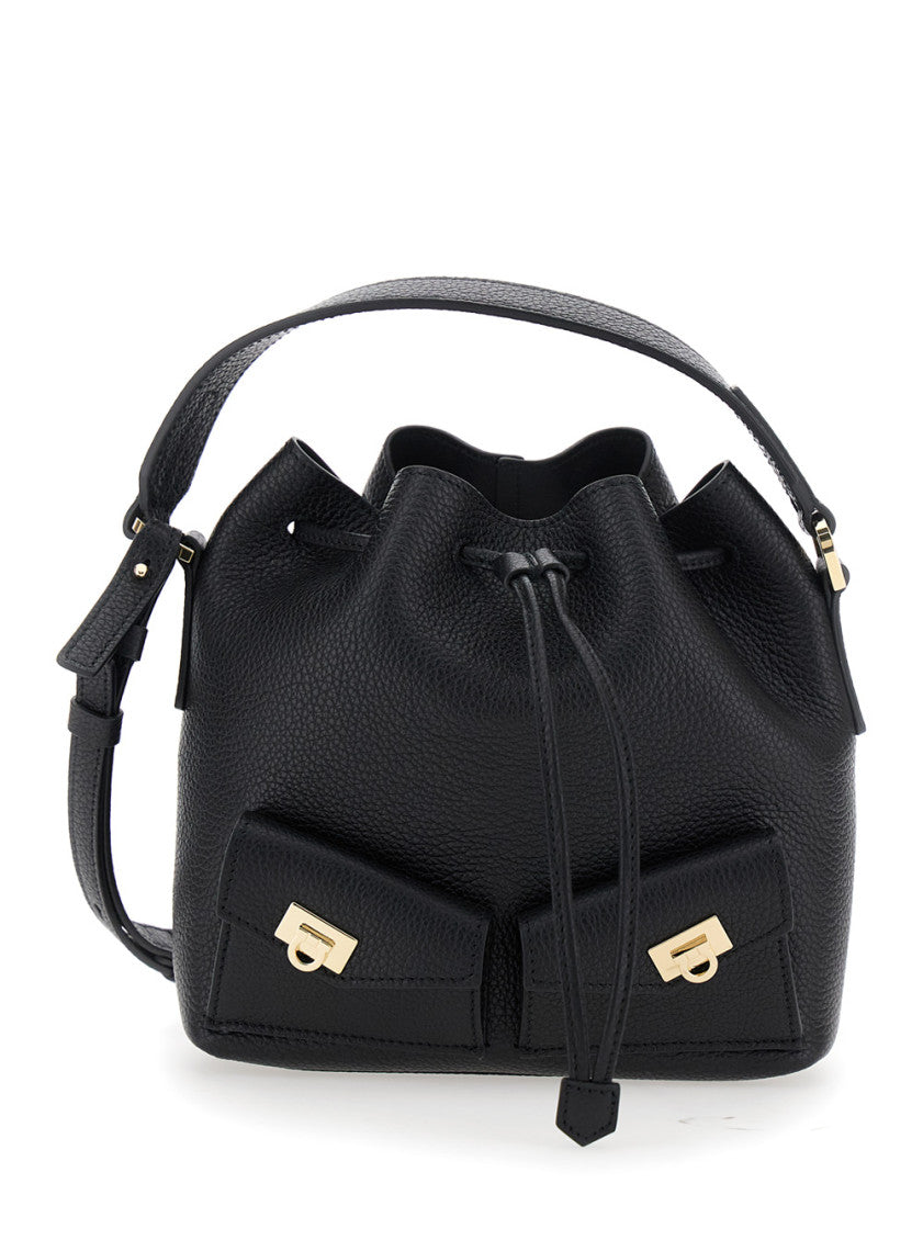 Black Multi-pocket bucket Bag 1