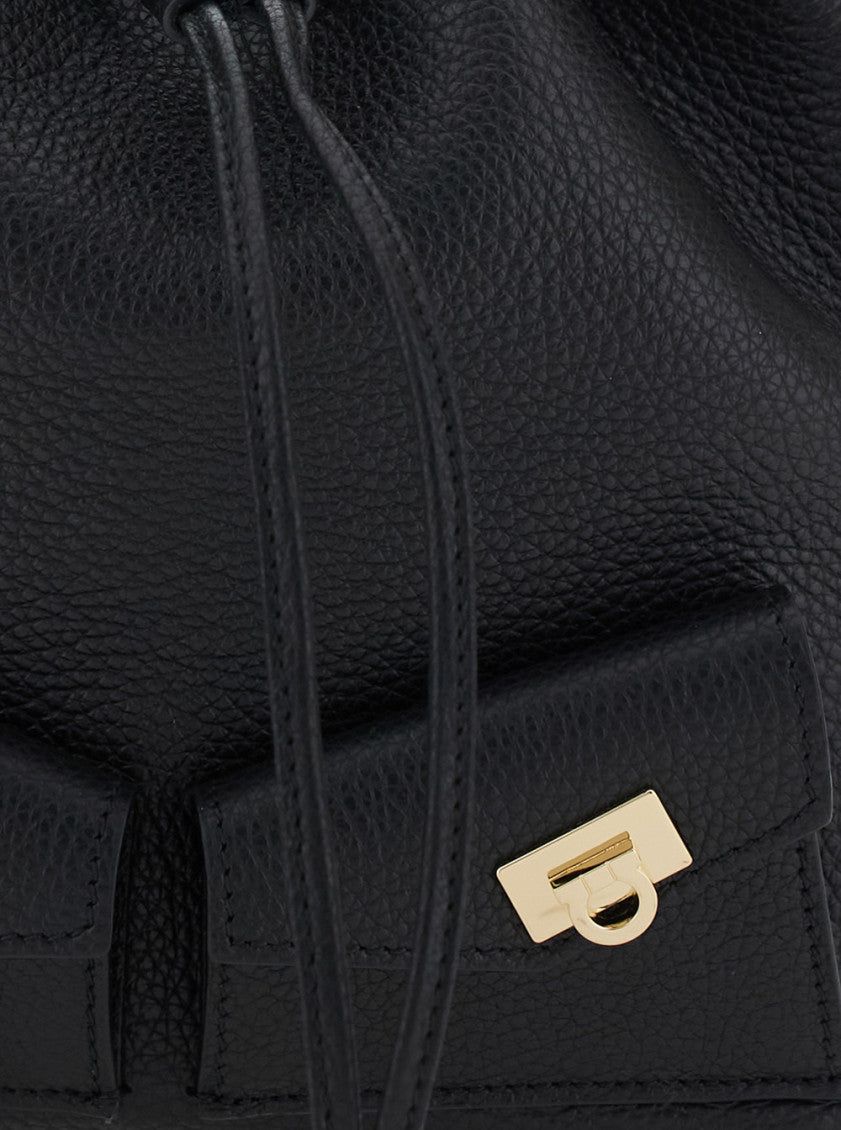 Black Multi-pocket bucket Bag 3