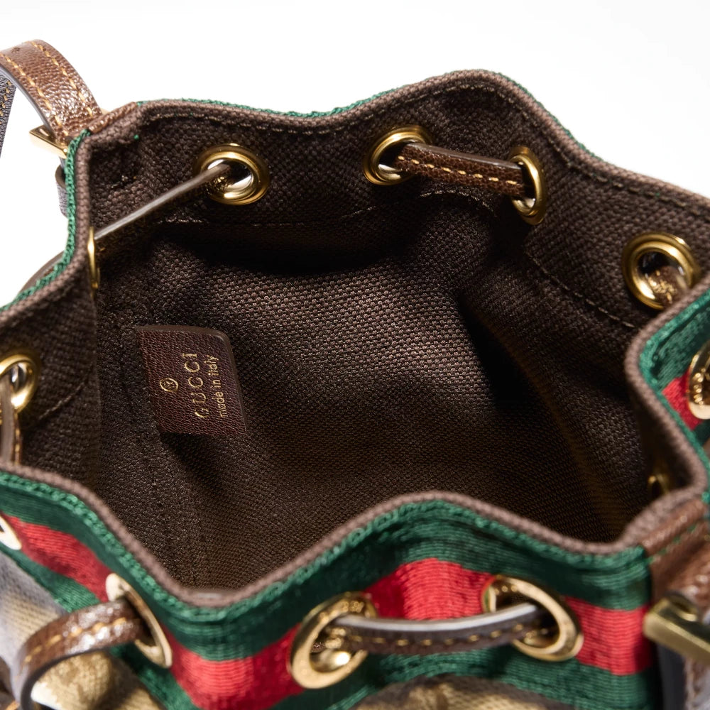 Beige Logo Mini Bucket Bag 3