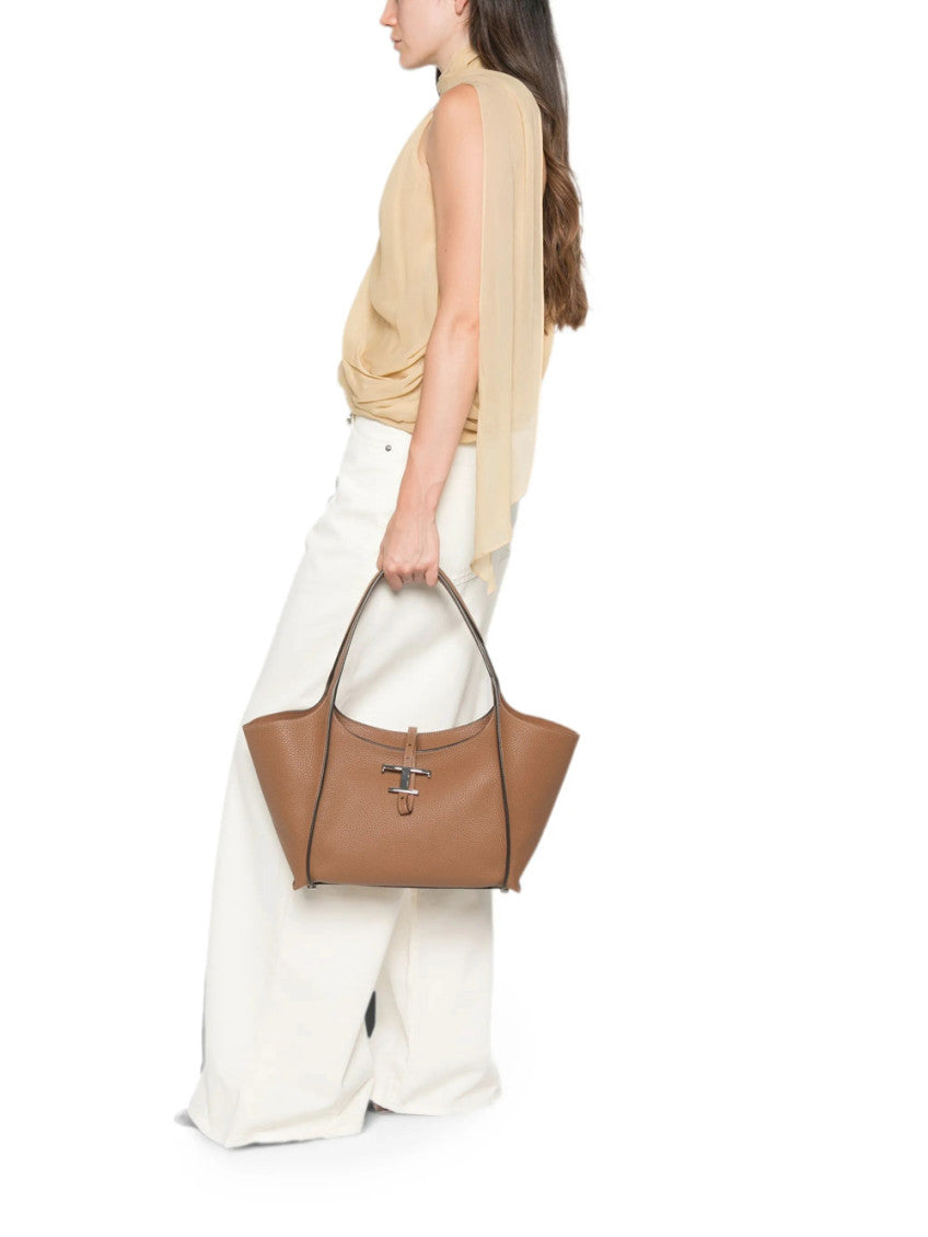Brown T-Timeless Top Zip Large Tote 5