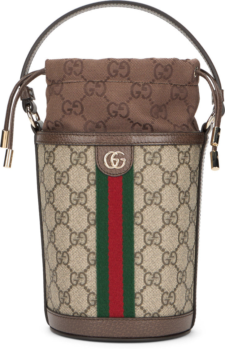Beige Ophidia Mini Bucket Bag 2