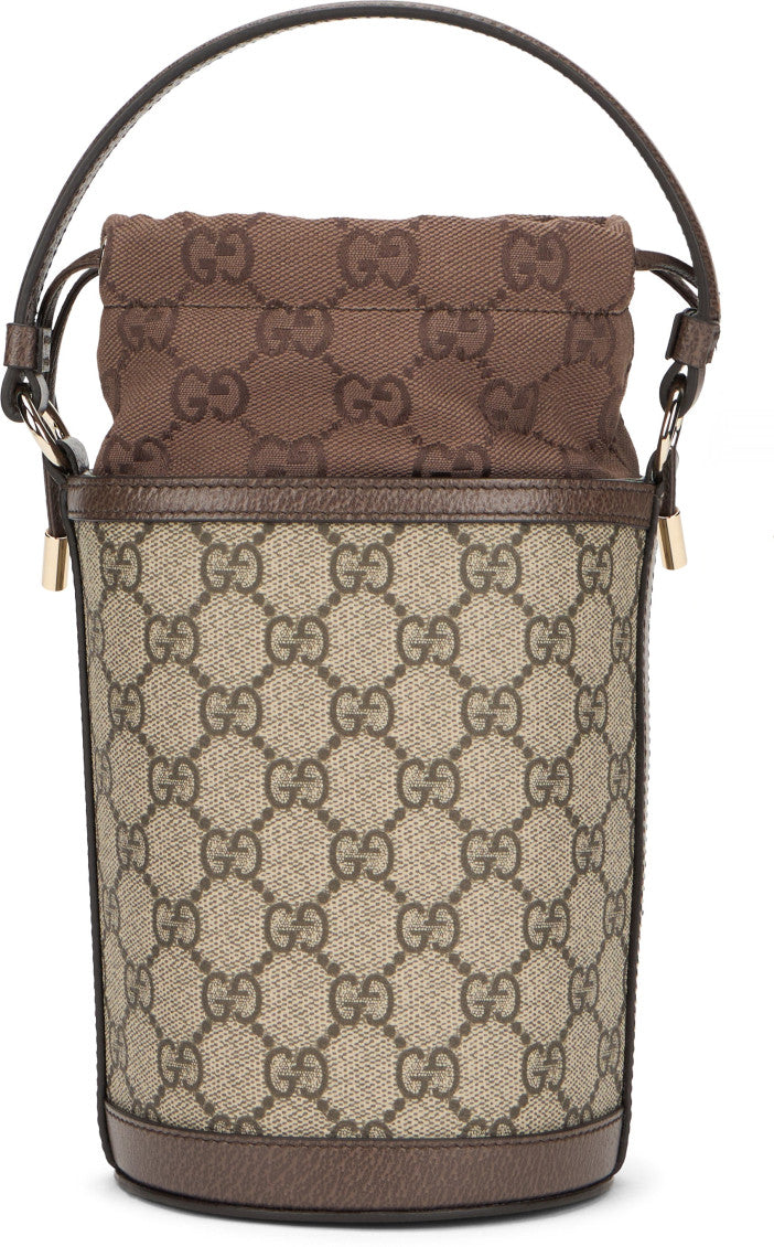 Beige Ophidia Mini Bucket Bag 4