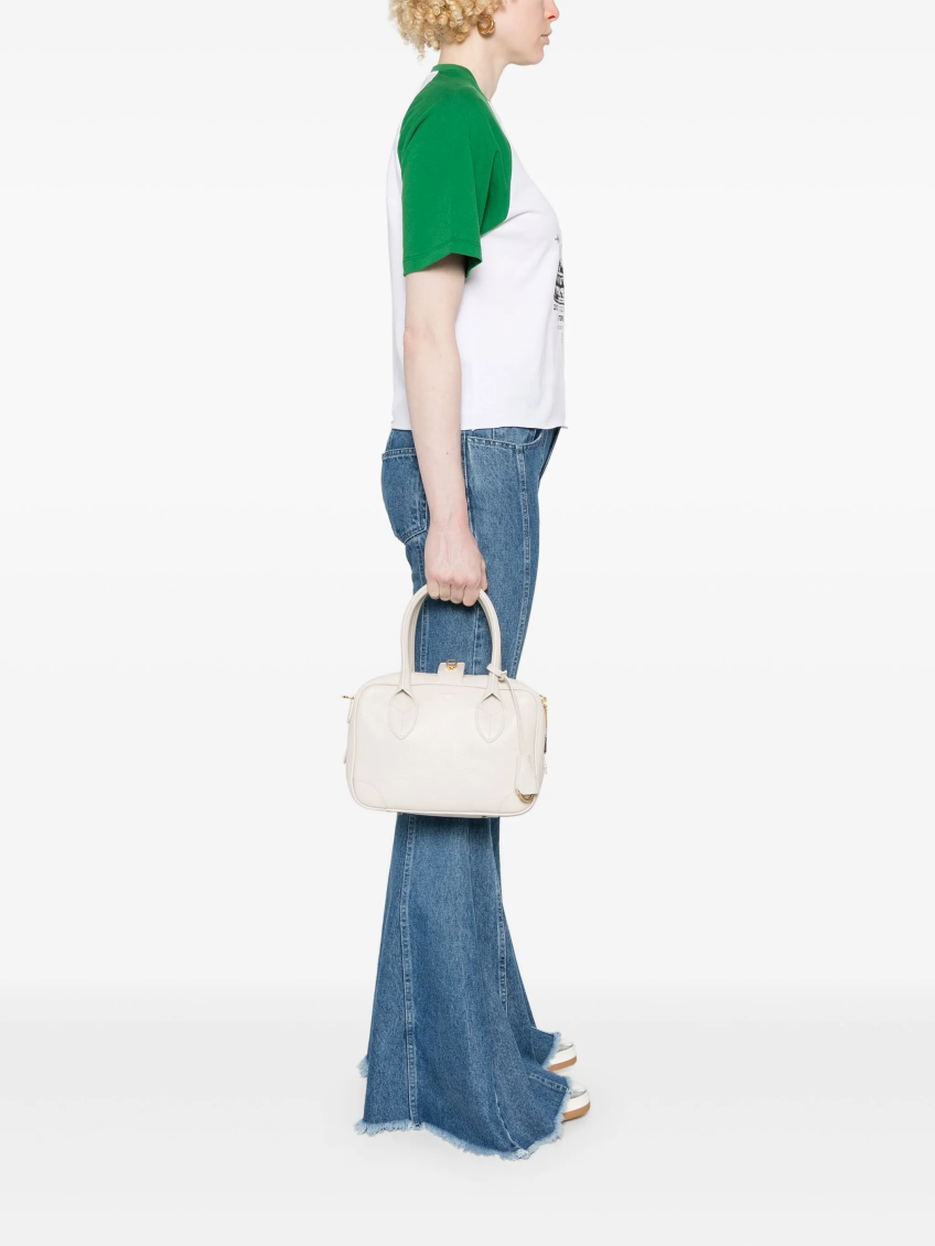 Light Beige Vita Top Zip Tote 2