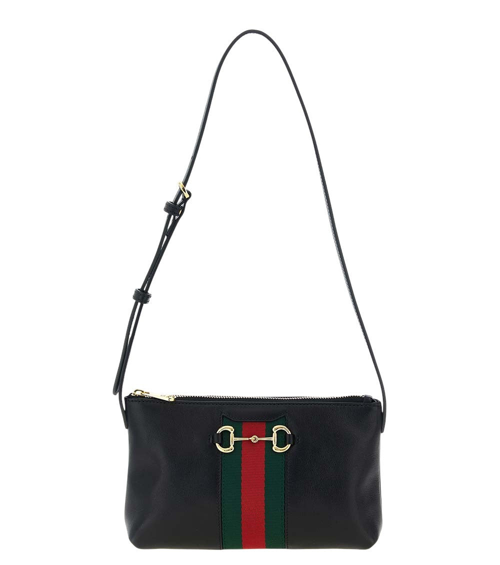 Black Horsebit Web Small Shoulder Bag 1