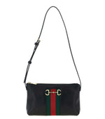 Black Horsebit Web Small Shoulder Bag 1
