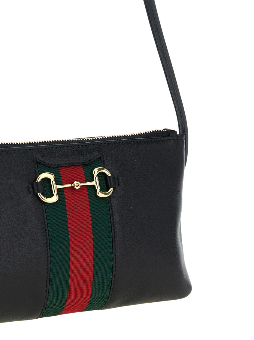 Black Horsebit Web Small Shoulder Bag 3