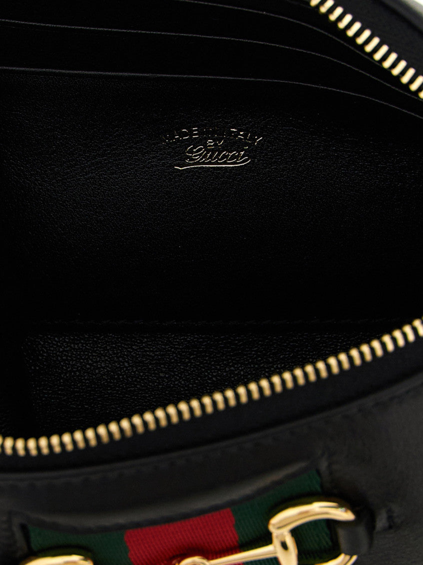 Black Horsebit Web Small Shoulder Bag 4
