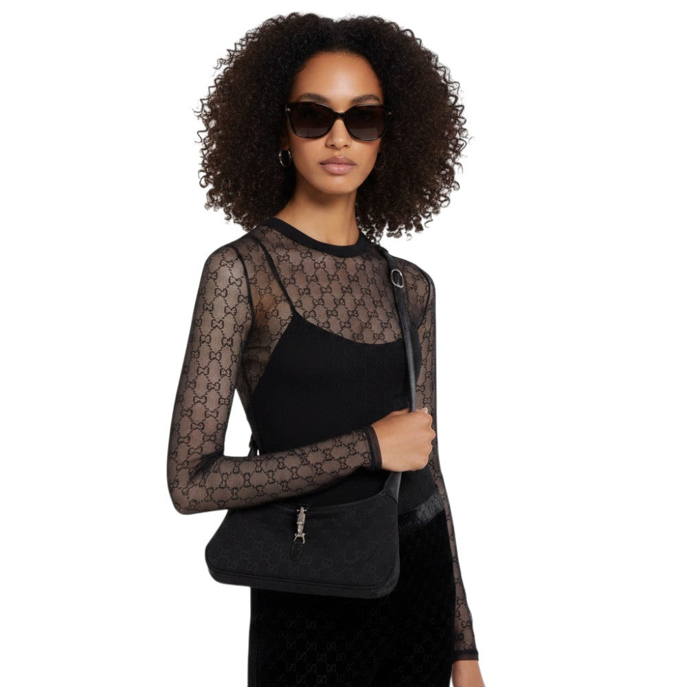 Black Jackie Slim Medium Shoulder Bag 5