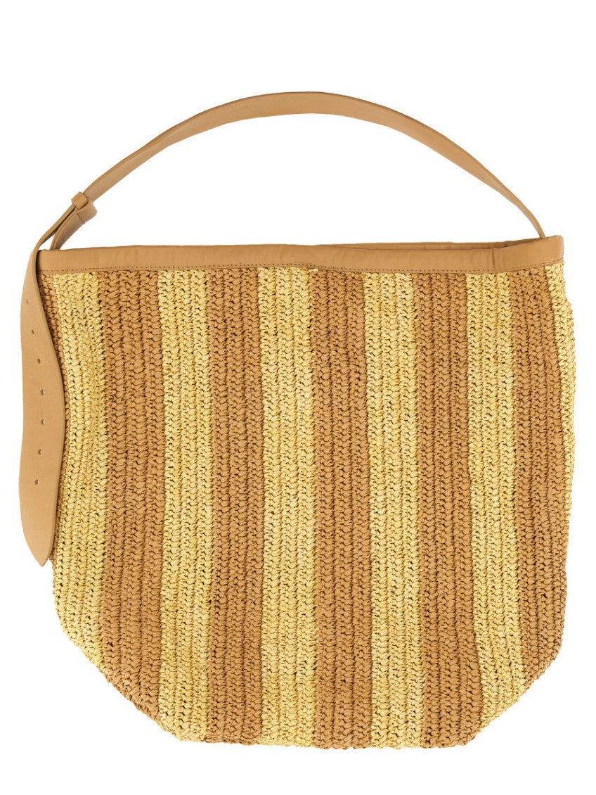 Beige Striped Large Hobo 1