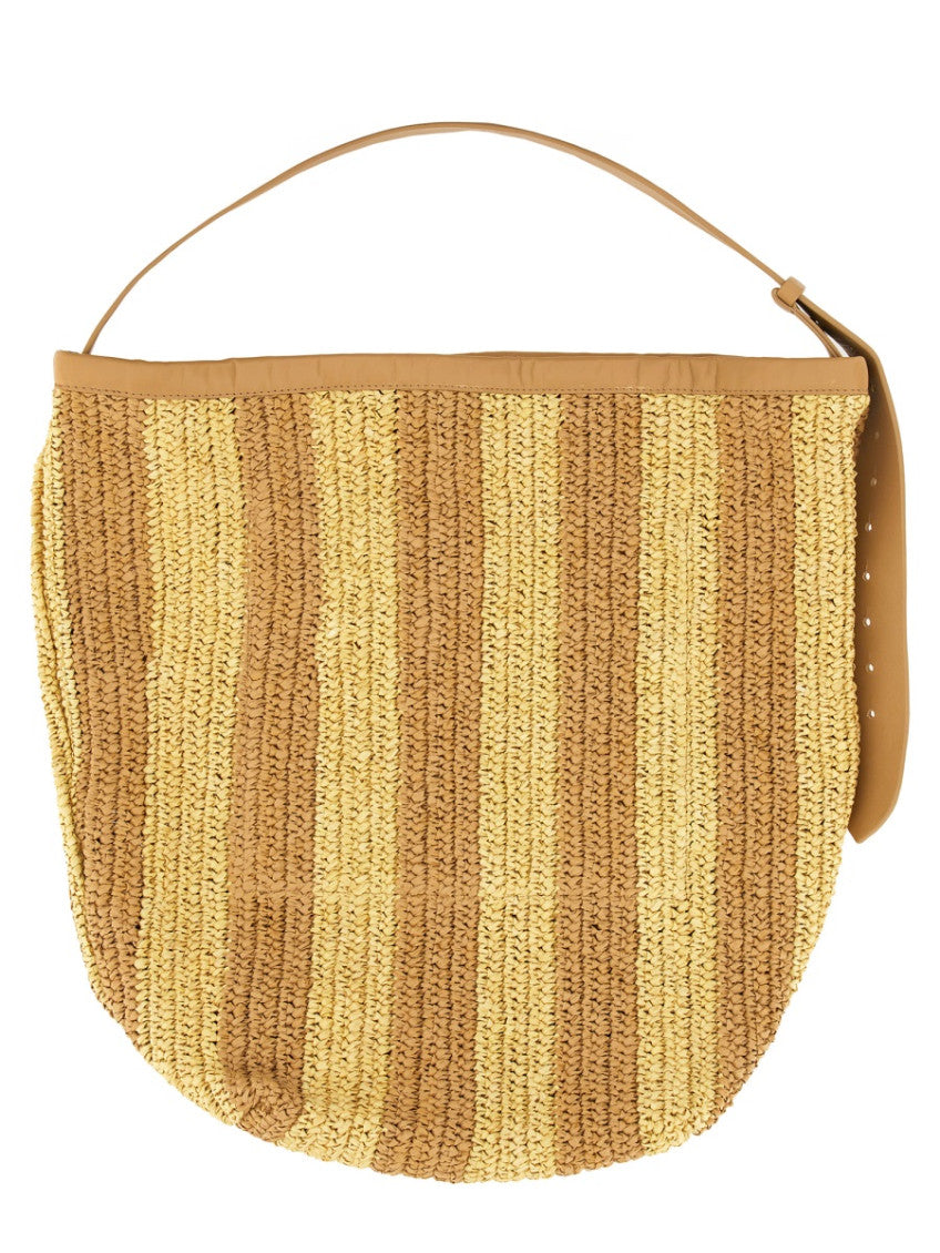 Beige Striped Large Hobo 2