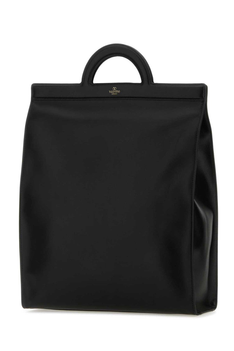 Black Leather Tote Bag 2