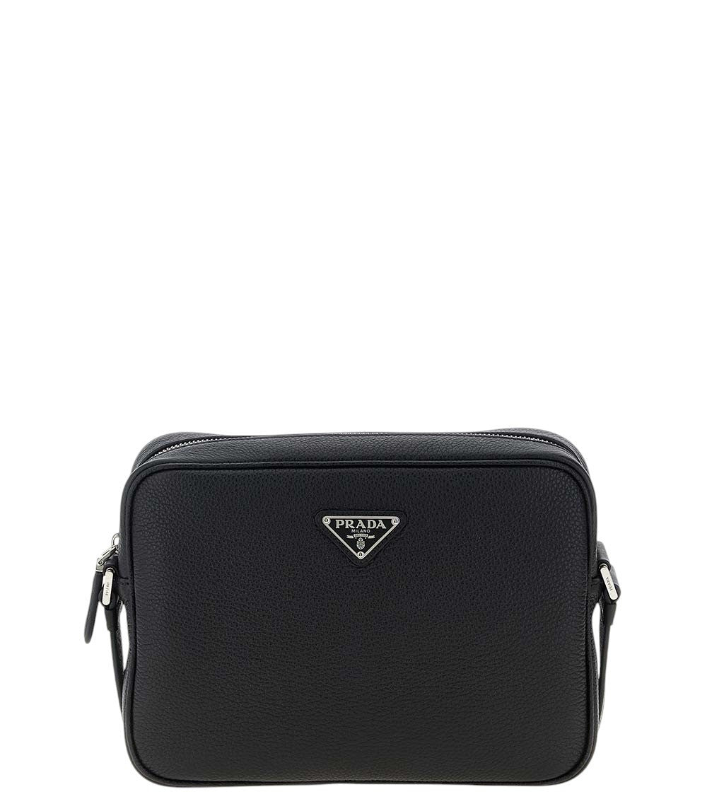 Black Logo Medium Messenger Bag 1