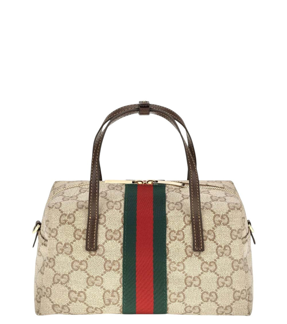 Beige GG Mini Duffle Bag 1