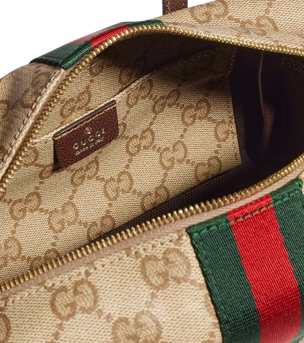Beige GG Mini Duffle Bag 5