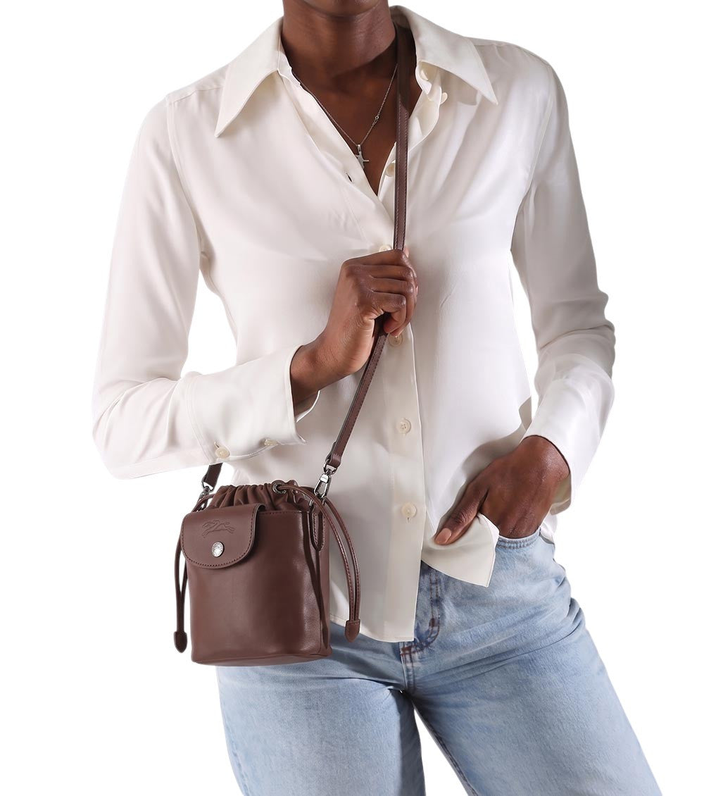 Dark Brown Le Pliage XS Bucket Bag 5