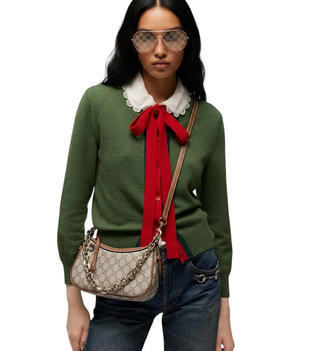 Beige GG Emblem Small Shoulder Bag 6