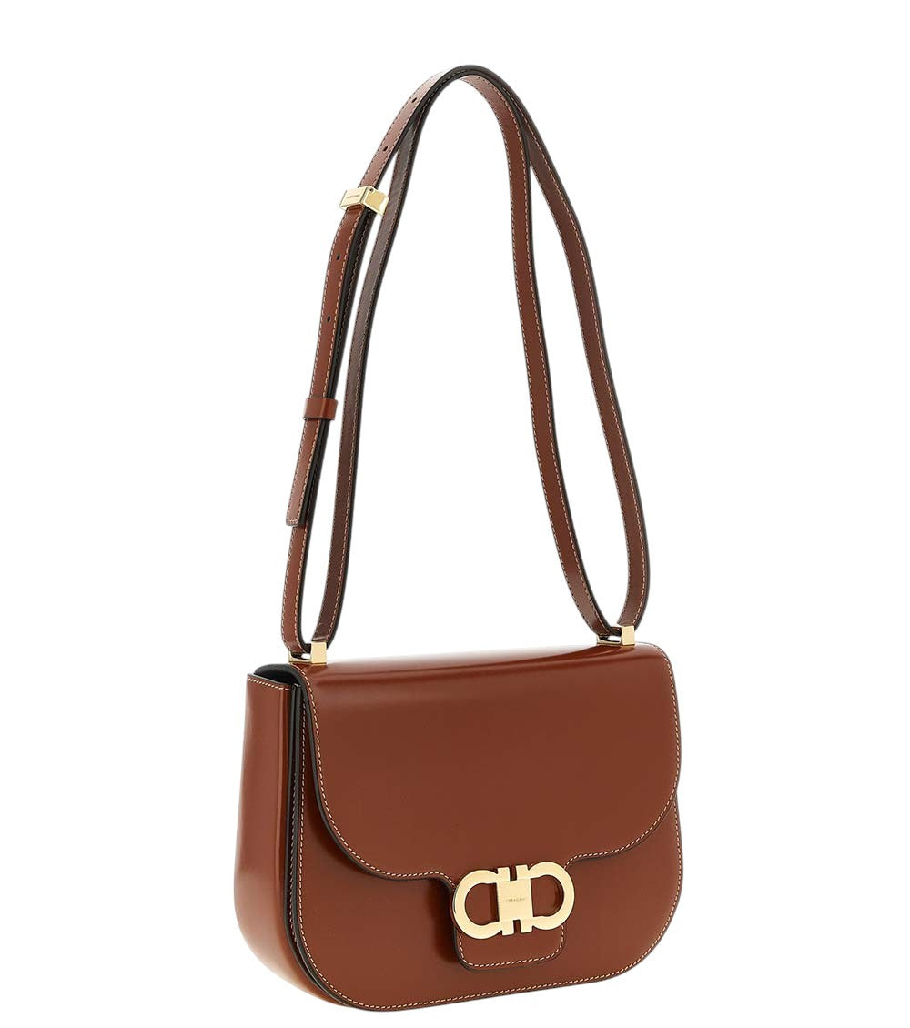 Brown Double Gancini Small Crossbody Bag 2